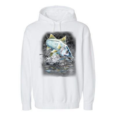 Jumping Snook - Fishing Garment-Dyed Fleece Hoodie