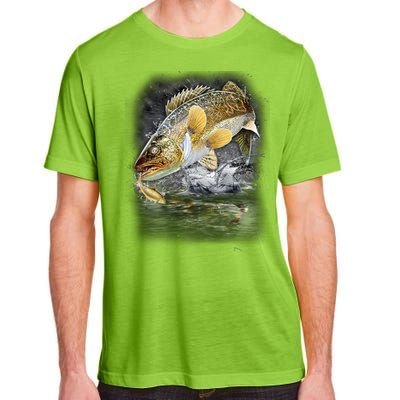 Jumping Walleye - Fishing Adult ChromaSoft Performance T-Shirt