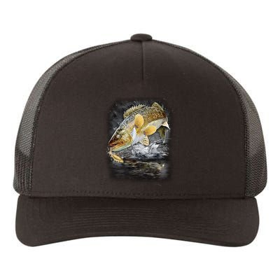 Jumping Walleye - Fishing Yupoong Adult 5-Panel Trucker Hat