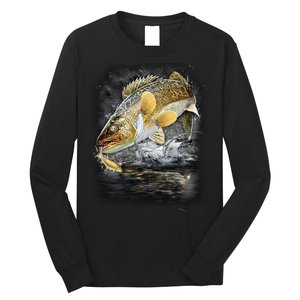 Jumping Walleye - Fishing Long Sleeve Shirt