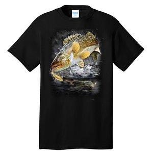 Jumping Walleye - Fishing Tall T-Shirt