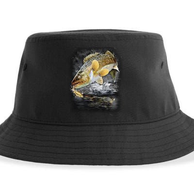 Jumping Walleye - Fishing Sustainable Bucket Hat