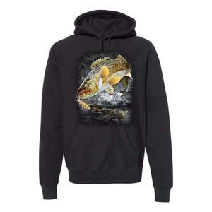 Jumping Walleye - Fishing Premium Hoodie