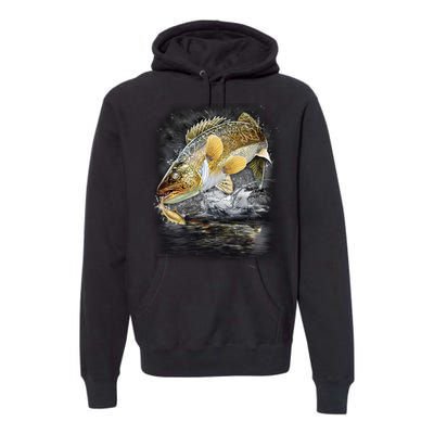 Jumping Walleye - Fishing Premium Hoodie