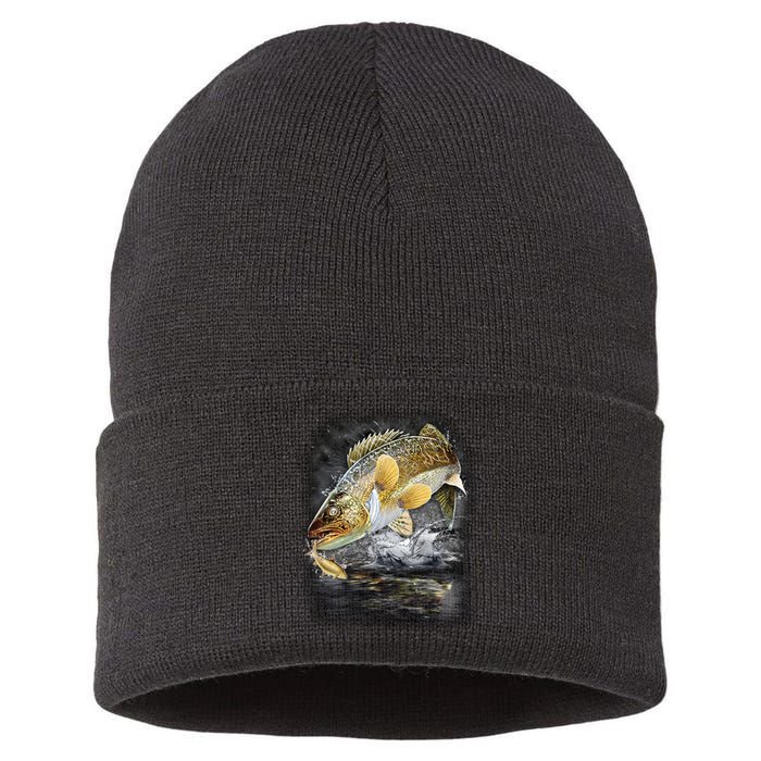 Jumping Walleye - Fishing Sustainable Knit Beanie