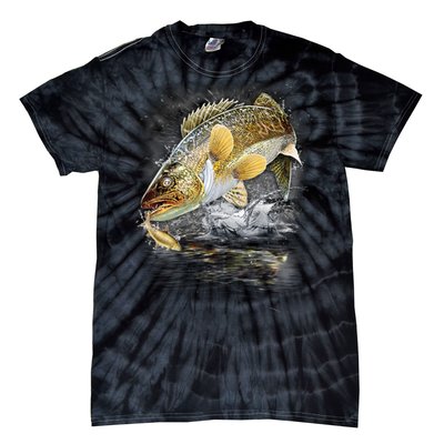 Jumping Walleye - Fishing Tie-Dye T-Shirt