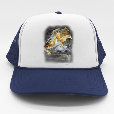 Jumping Walleye - Fishing Trucker Hat