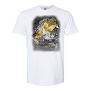 Jumping Walleye - Fishing Softstyle CVC T-Shirt