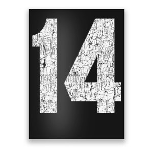 Jersey Uniform Number 14 Athletic Birthday Sports Poster