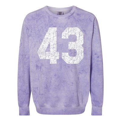 Jersey Uniform Number 43 Athletic Style Sports Colorblast Crewneck Sweatshirt