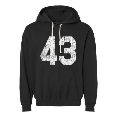 Jersey Uniform Number 43 Athletic Style Sports Garment-Dyed Fleece Hoodie