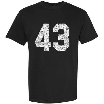 Jersey Uniform Number 43 Athletic Style Sports Garment-Dyed Heavyweight T-Shirt