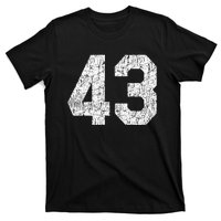 Jersey Uniform Number 43 Athletic Style Sports T-Shirt