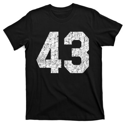 Jersey Uniform Number 43 Athletic Style Sports T-Shirt