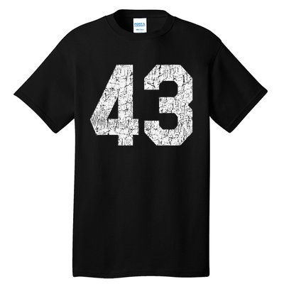 Jersey Uniform Number 43 Athletic Style Sports Tall T-Shirt