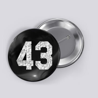 Jersey Uniform Number 43 Athletic Style Sports Button