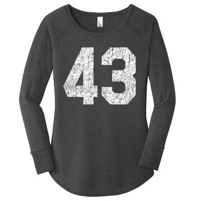 Jersey Uniform Number 43 Athletic Style Sports Women's Perfect Tri Tunic Long Sleeve Shirt