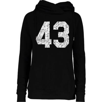 Jersey Uniform Number 43 Athletic Style Sports Womens Funnel Neck Pullover Hood