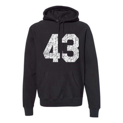 Jersey Uniform Number 43 Athletic Style Sports Premium Hoodie