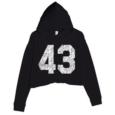 Jersey Uniform Number 43 Athletic Style Sports Crop Fleece Hoodie