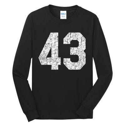 Jersey Uniform Number 43 Athletic Style Sports Tall Long Sleeve T-Shirt