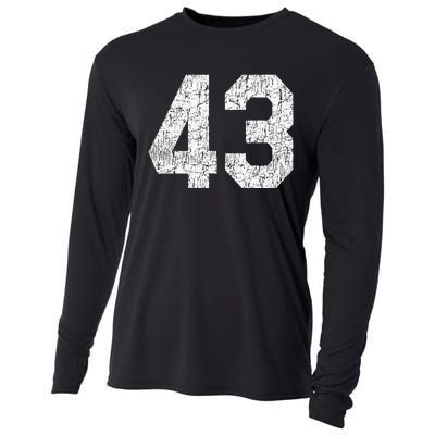 Jersey Uniform Number 43 Athletic Style Sports Cooling Performance Long Sleeve Crew