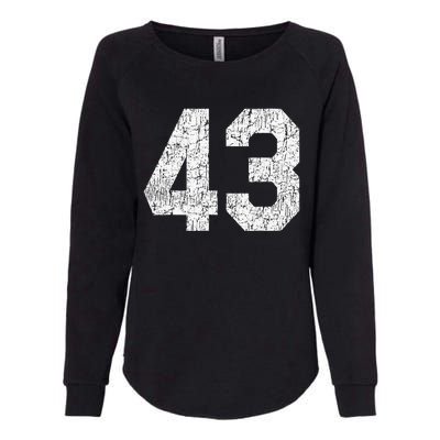 Jersey Uniform Number 43 Athletic Style Sports Womens California Wash Sweatshirt