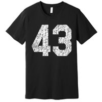 Jersey Uniform Number 43 Athletic Style Sports Premium T-Shirt