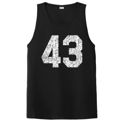 Jersey Uniform Number 43 Athletic Style Sports PosiCharge Competitor Tank