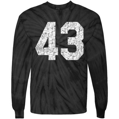 Jersey Uniform Number 43 Athletic Style Sports Tie-Dye Long Sleeve Shirt