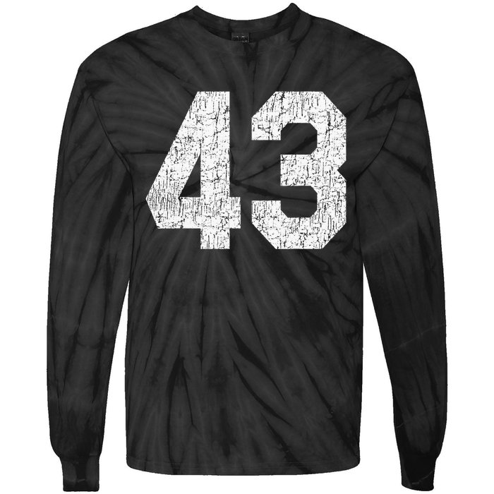 Jersey Uniform Number 43 Athletic Style Sports Tie-Dye Long Sleeve Shirt