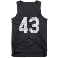 Jersey Uniform Number 43 Athletic Style Sports Tank Top