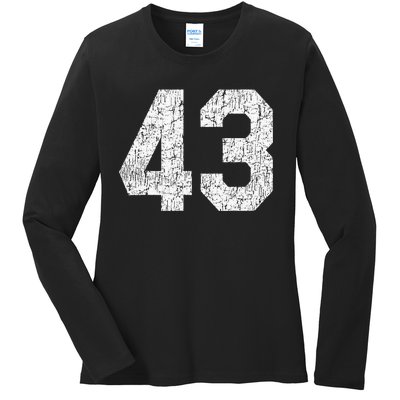 Jersey Uniform Number 43 Athletic Style Sports Ladies Long Sleeve Shirt