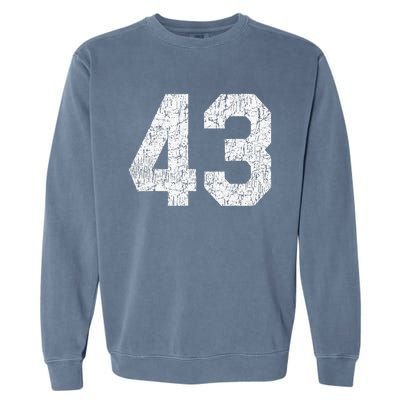 Jersey Uniform Number 43 Athletic Style Sports Garment-Dyed Sweatshirt