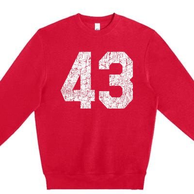 Jersey Uniform Number 43 Athletic Style Sports Premium Crewneck Sweatshirt