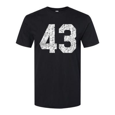 Jersey Uniform Number 43 Athletic Style Sports Softstyle CVC T-Shirt