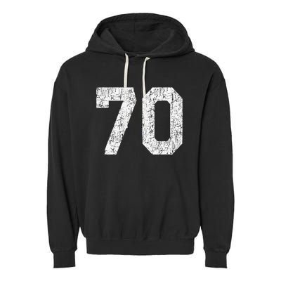 Jersey Uniform Number 70 Athletic Style Sports Graphic Garment-Dyed Fleece Hoodie