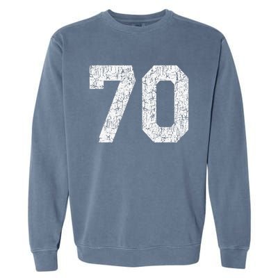 Jersey Uniform Number 70 Athletic Style Sports Graphic Garment-Dyed Sweatshirt