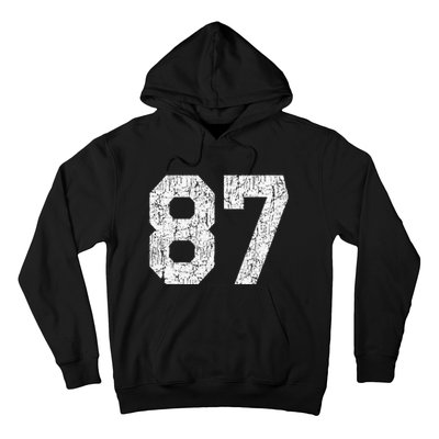 Jersey Uniform Number 87 Athletic Style Sports Graphic Hoodie