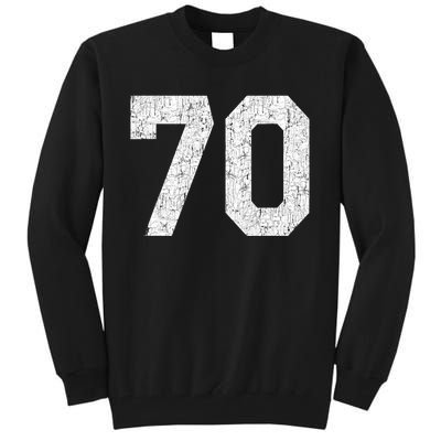 Jersey Uniform Number #70 Athletic Style Sports Graphic Tall Sweatshirt