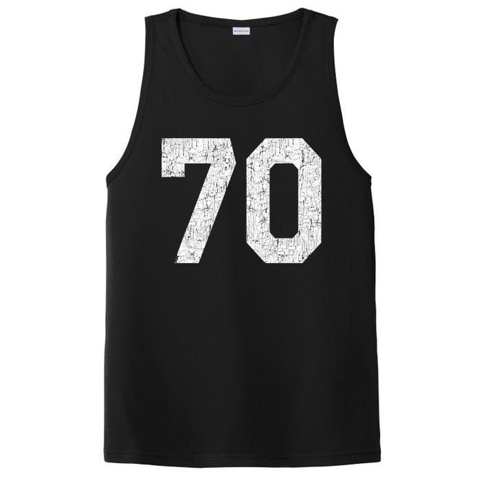 Jersey Uniform Number #70 Athletic Style Sports Graphic PosiCharge Competitor Tank