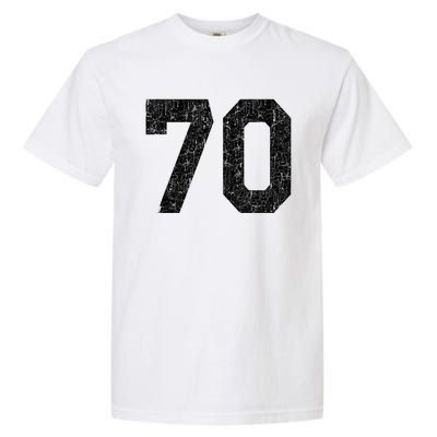 Jersey Uniform Number #70 Athletic Style Sports Graphic Garment-Dyed Heavyweight T-Shirt