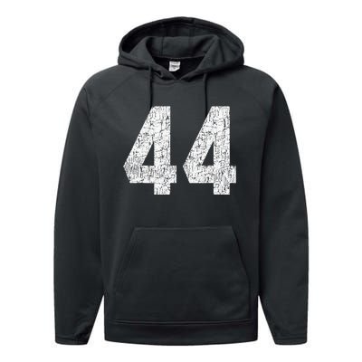 Jersey Uniform Number 44 Athletic Style Sports Graphic Performance Fleece Hoodie