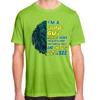 June Birthday Guy Has 3 Sides Sweet Funny Crazy  Adult ChromaSoft Performance T-Shirt