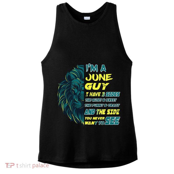 June Birthday Guy Has 3 Sides Sweet Funny Crazy  Ladies PosiCharge Tri-Blend Wicking Tank