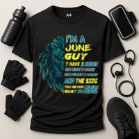 June Birthday Guy Has 3 Sides Sweet Funny Crazy  Performance Shirt