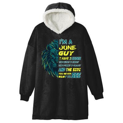 June Birthday Guy Has 3 Sides Sweet Funny Crazy  Hooded Wearable Blanket