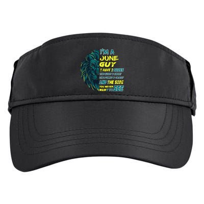 June Birthday Guy Has 3 Sides Sweet Funny Crazy  Adult Drive Performance Visor