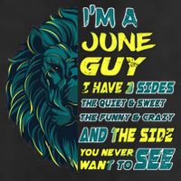 June Birthday Guy Has 3 Sides Sweet Funny Crazy  Adult Drive Performance Visor
