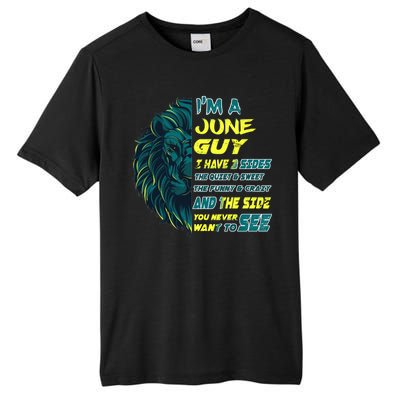 June Birthday Guy Has 3 Sides Sweet Funny Crazy  Tall Fusion ChromaSoft Performance T-Shirt